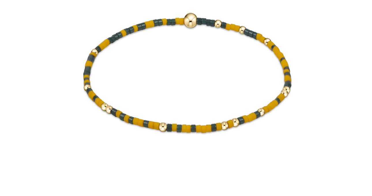 Enewton Gameday "Hope Unwritten" Bracelet-Dark Green/Golden Yellow