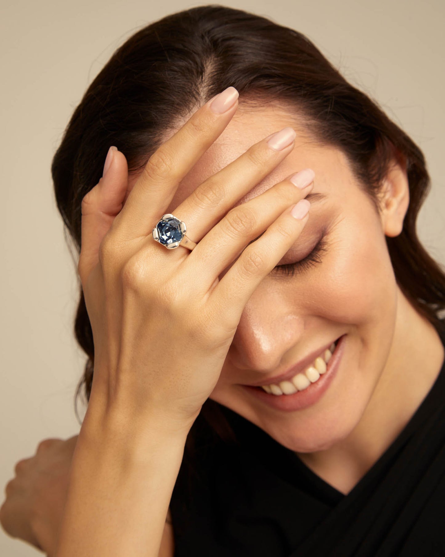 Uno de 50 "Rock n Blue" Ring-Silver