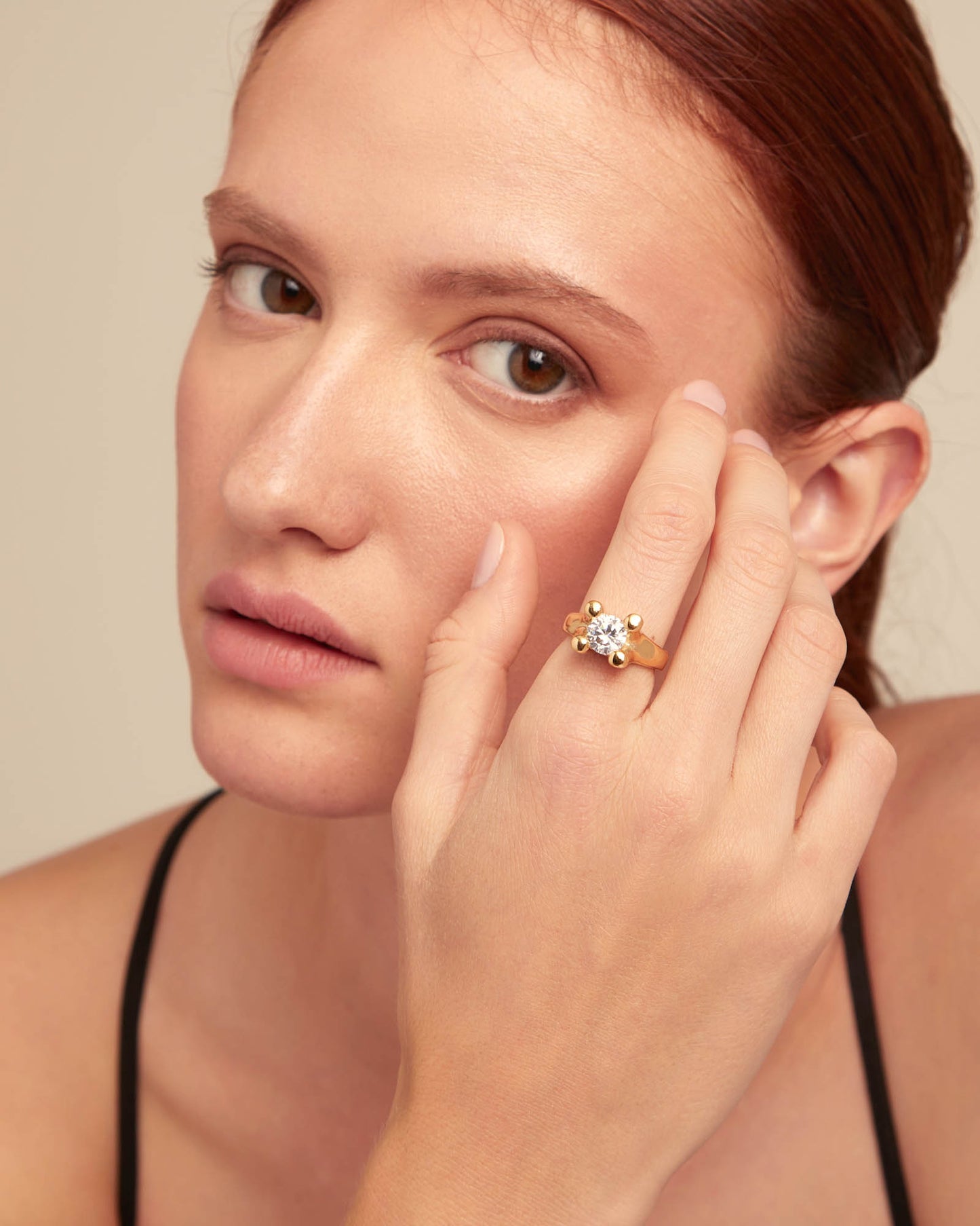 Uno de 50 "Anima" Ring- Gold (clear)