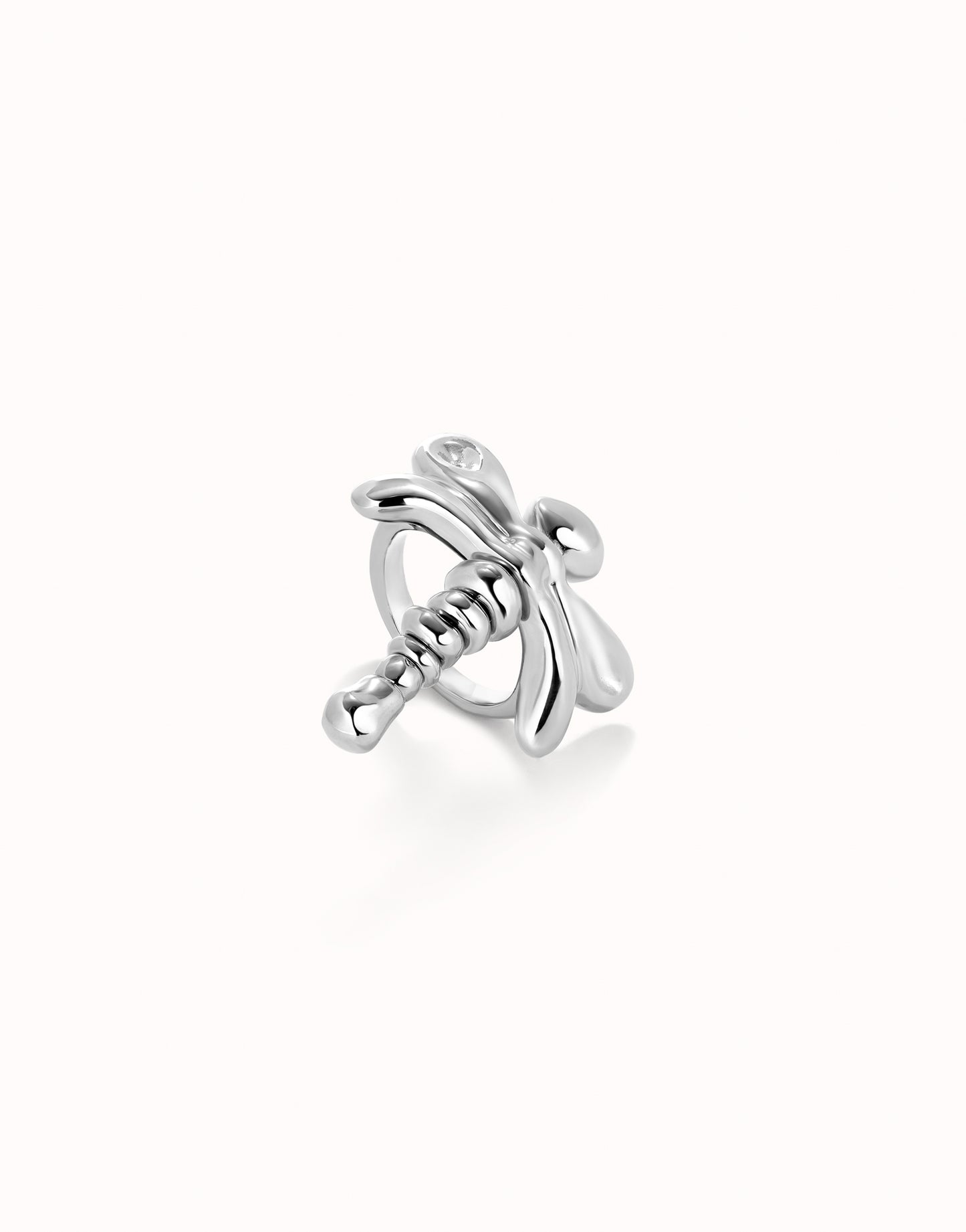 Uno de 50 "To be Rebelled" Dragonfly Ring-Silver