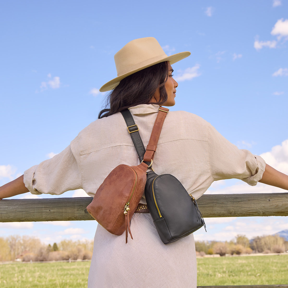 Hobo Bags "Fern" Sling-Burnished Saddle