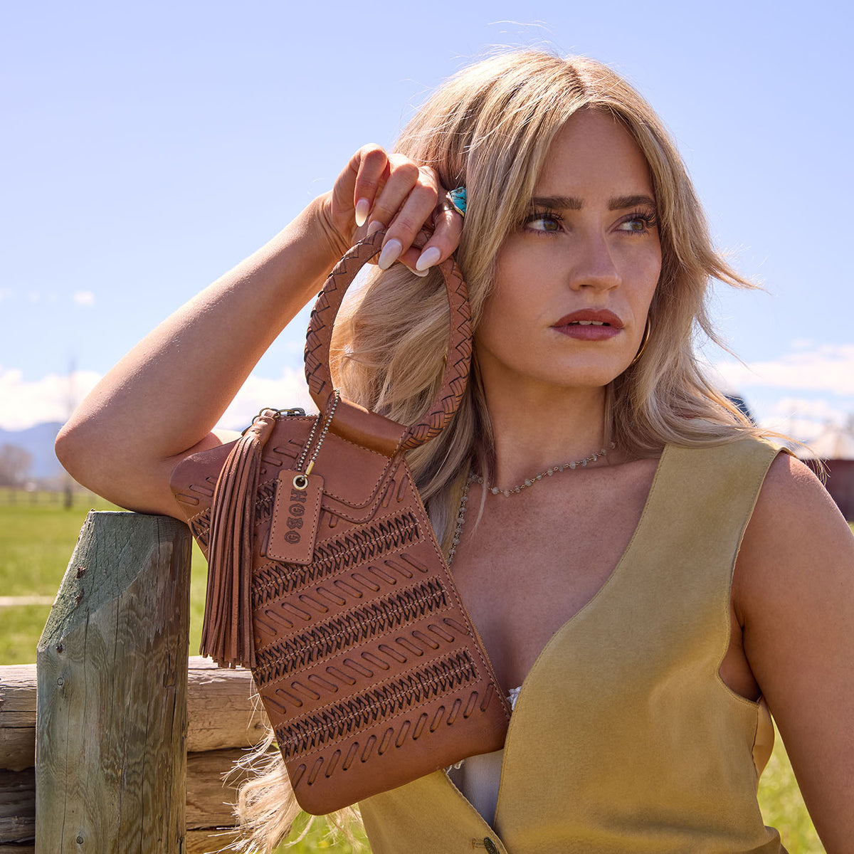 Hobo Bags "Sable" Wristlet- Harvest Wheat