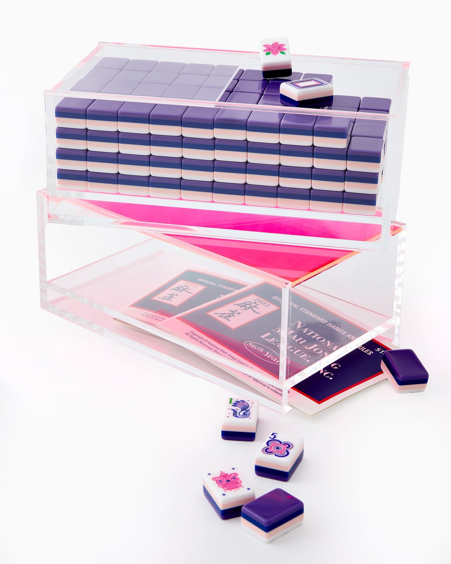 Oh My Mahjong Mahjong Acrylic Box - Clear Lid