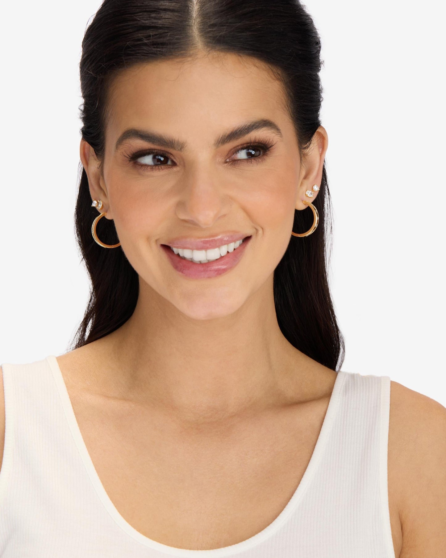 Melinda Maria "Ashley" Reversible Hoops 1"-Gold
