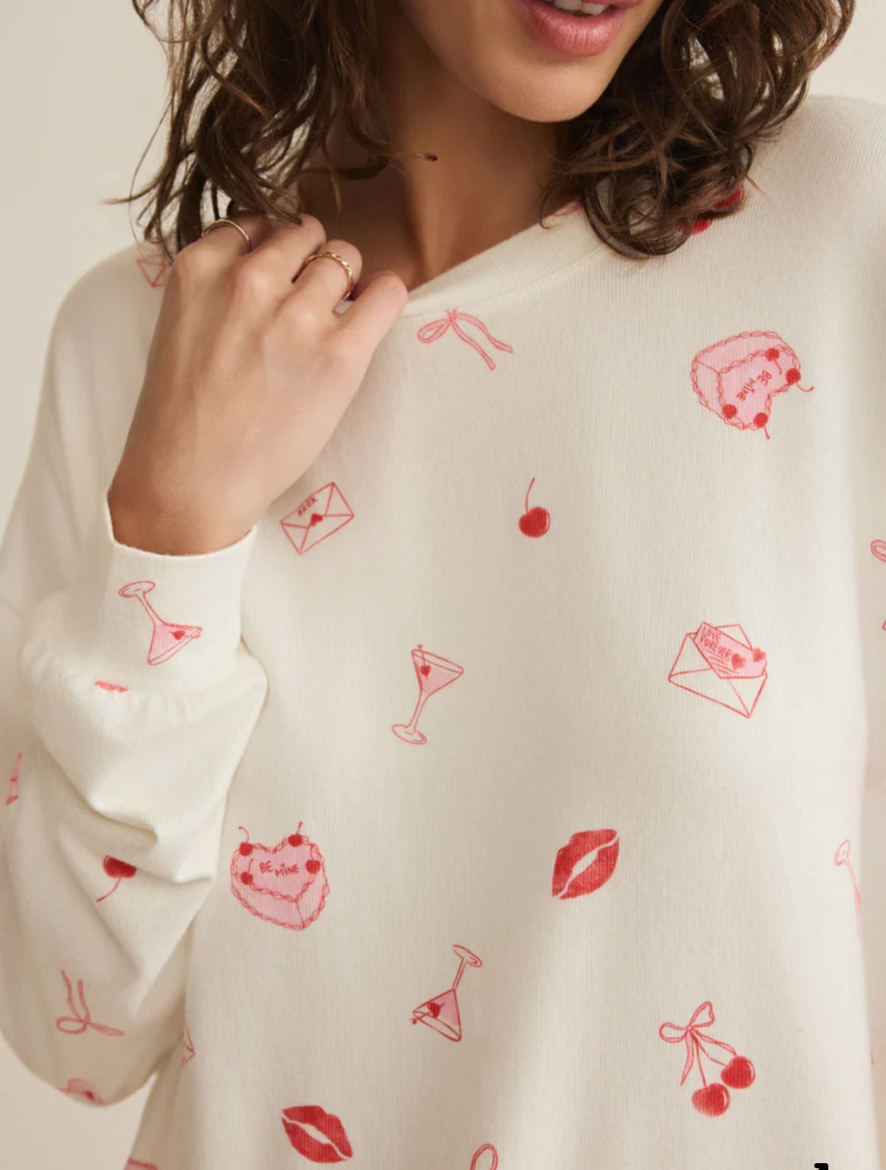 Z Supply Mira Sweet Things L/S Top-Vanilla Ice