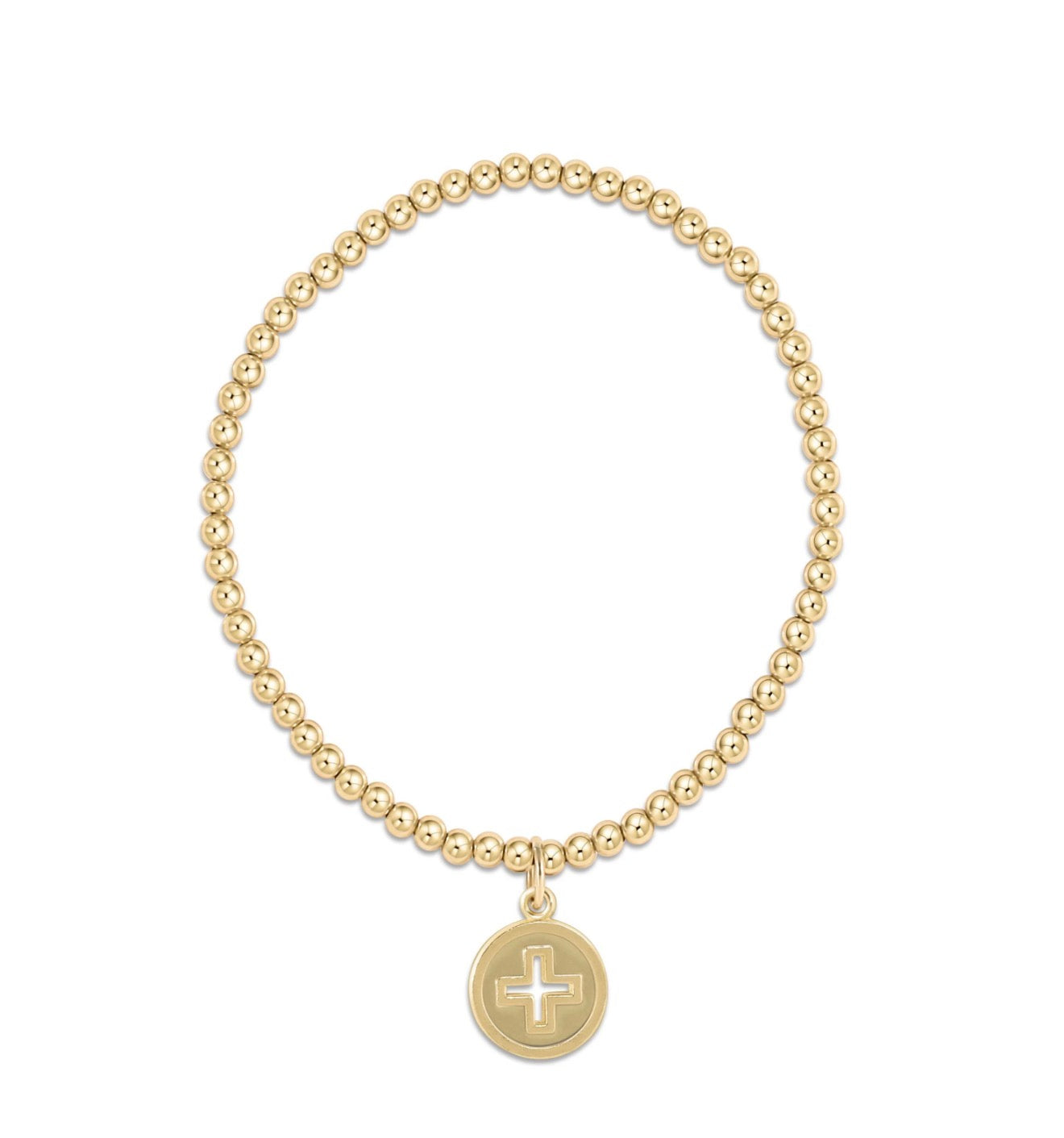 Enewton "Classic Gold" 3mm Bead Bracelet- Signature Cross Gold Disc