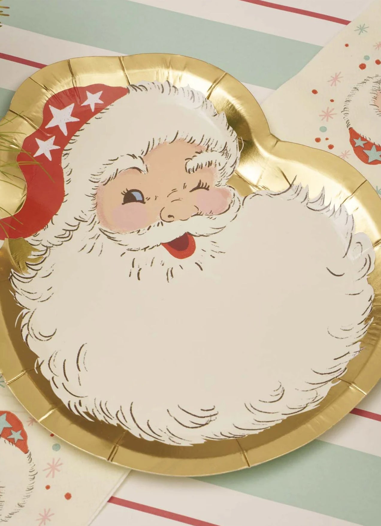 Sophistiplate Die Cut Salad Plate-Vintage Santa