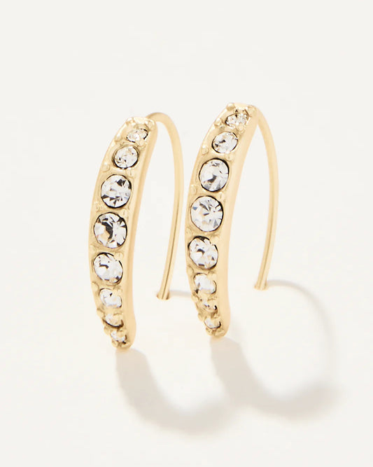 Spartina 449 Sparkle Arc Hoop Earrings-Small/Crystal