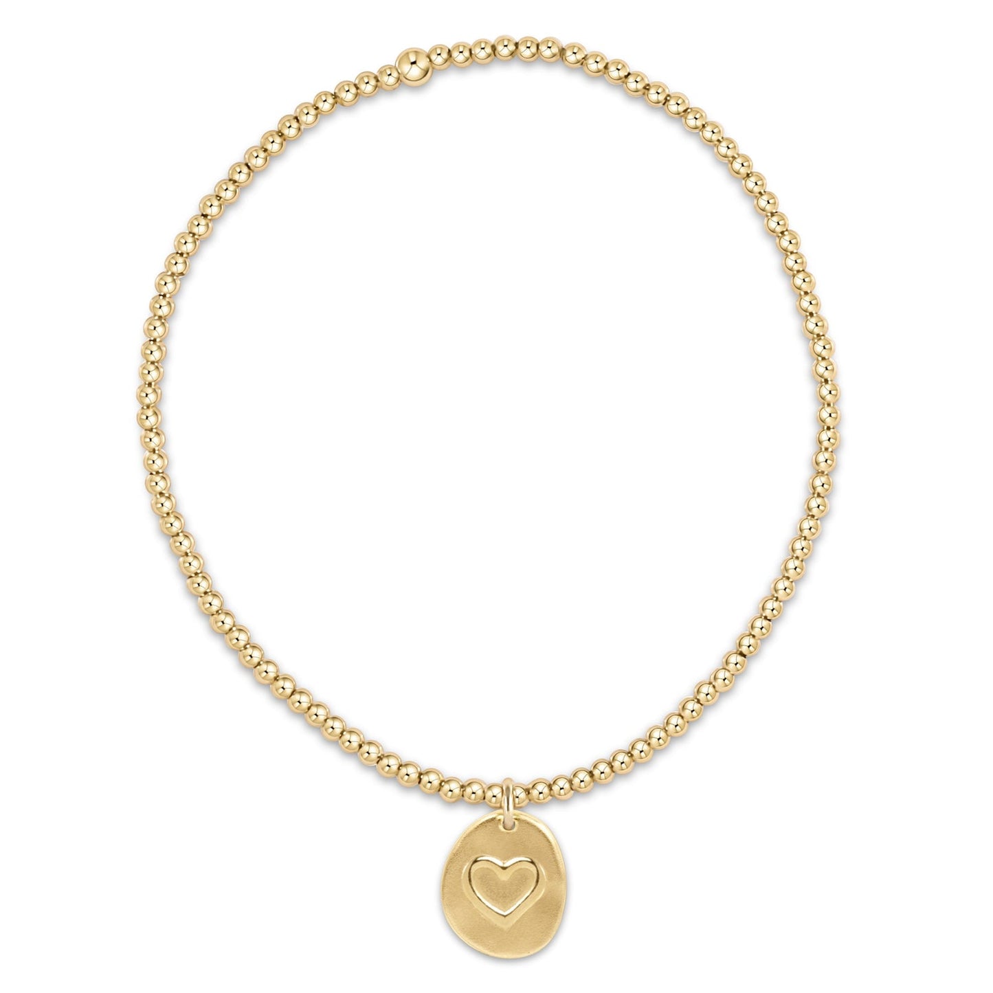 Enewton "Classic" Gold 2mm Bead Bracelet-Inspire Love Small Gold Charm