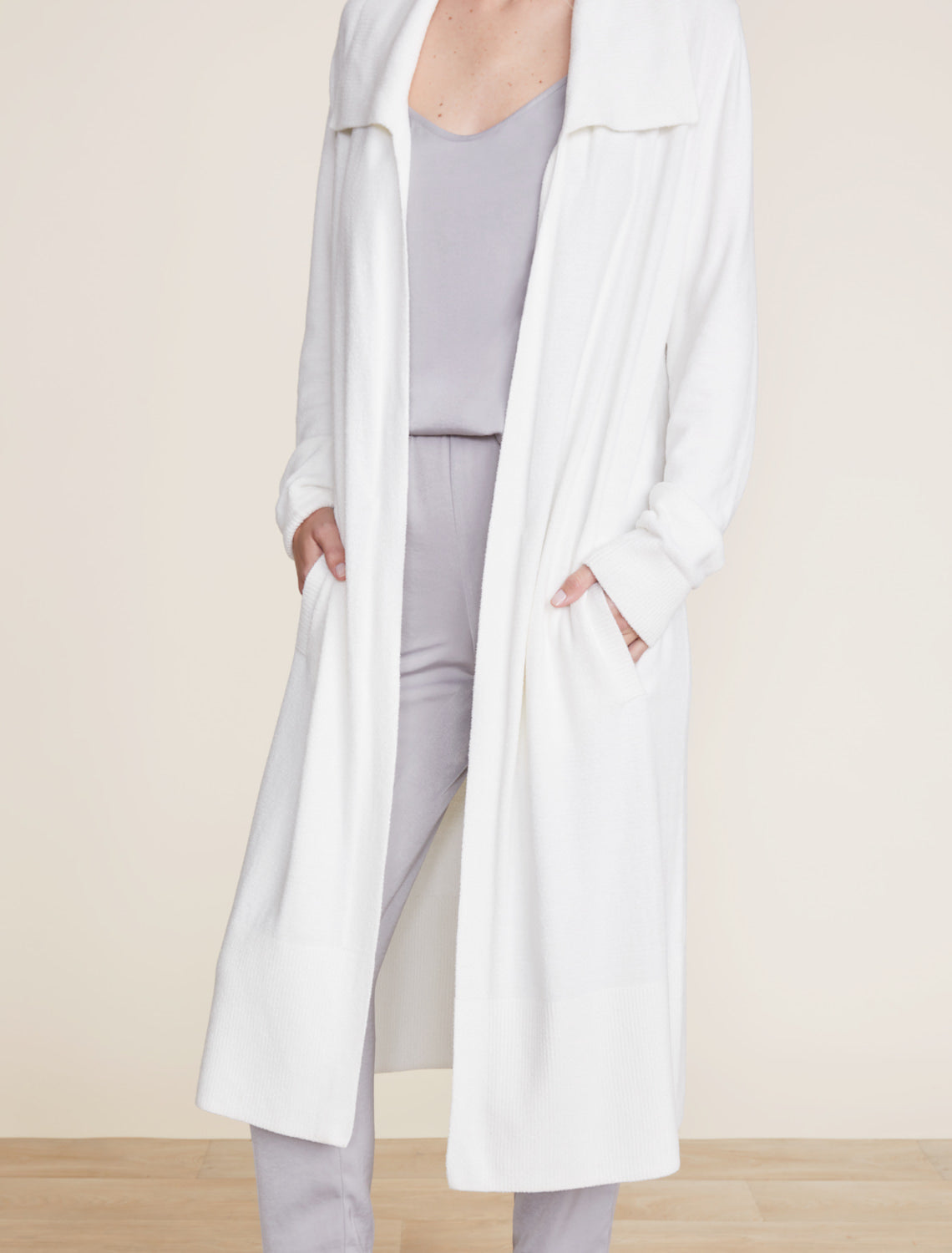 Barefoot Dreams CozyChic Ultra Lite® Wide Collar Long Cardigan-Pearl