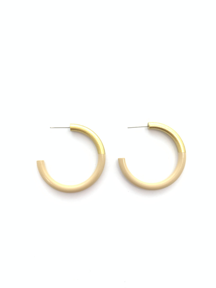 Accessory Jane "Liz" Medium Hoops-Tan