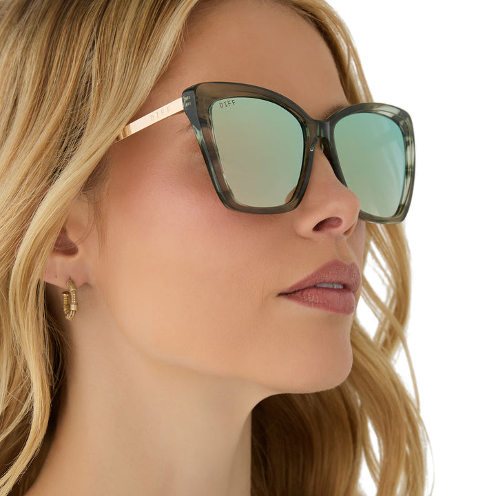 Diff Eyewear "Becky II" Cool Matcha + Cool Matcha Mirror