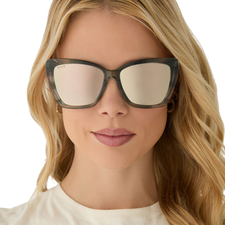 Diff Eyewear "Becky II" Cool Matcha + Cool Matcha Mirror
