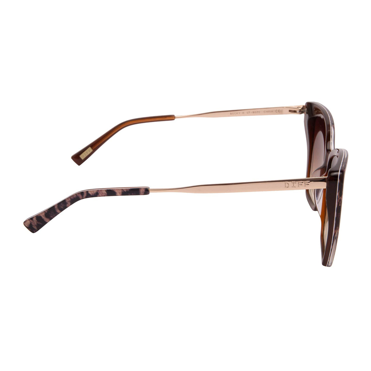 Diff Eyewear "Becky II" Leopard Tortoise + Brown Gradient