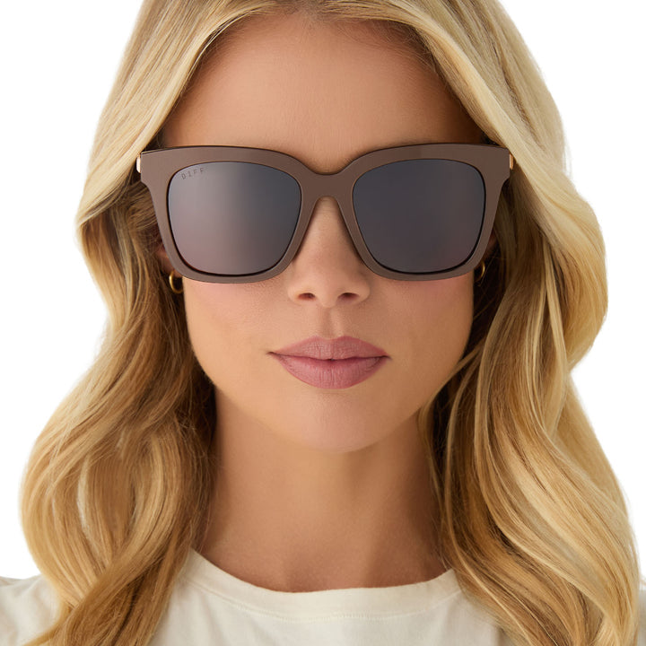DIFF Eyewear "Bella" Moscow Mule Brown w/ Gold Flash Sunglasses