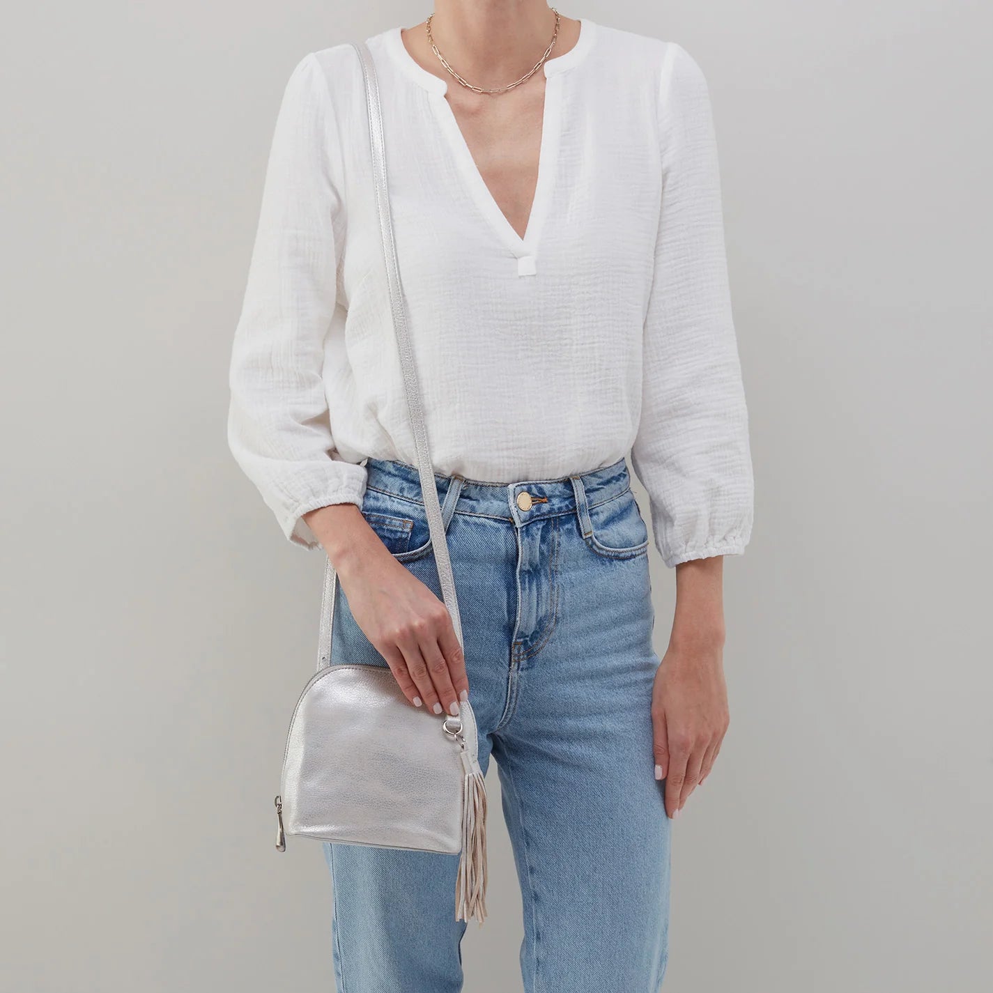 Hobo Bags “Nash” Crossbody-Silver