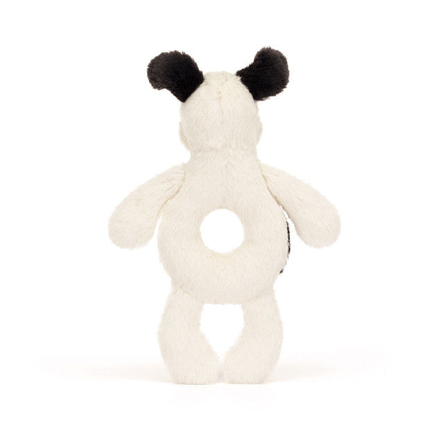 Jellycat Bashful Puppy Ring Rattle- Black/Cream