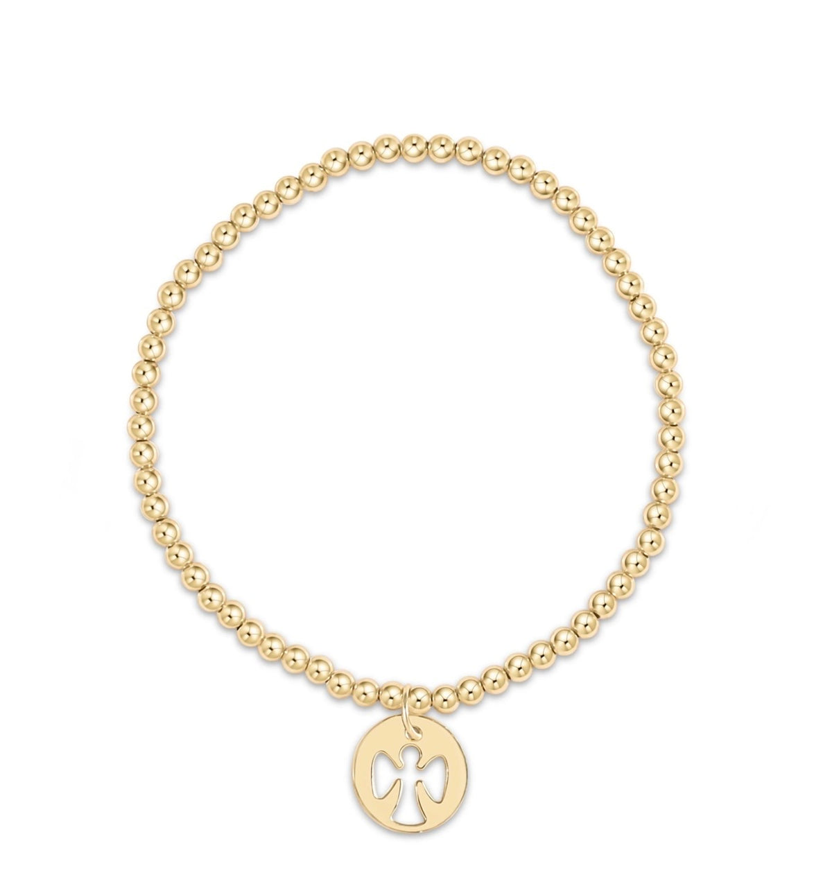Enewton EGIRL “Classic Gold” 2mm Bead Bracelet- Guardian Angel Gold Disc