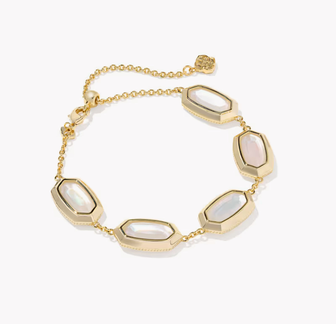 Kendra Scott Elaina Bezel Delicate Bracelet- Gold Ivory MOP