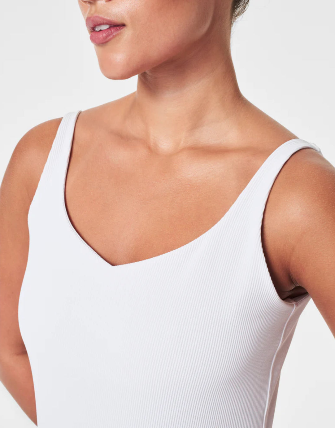 Spanx Ribbed 2 in 1 Tank -Vivid White