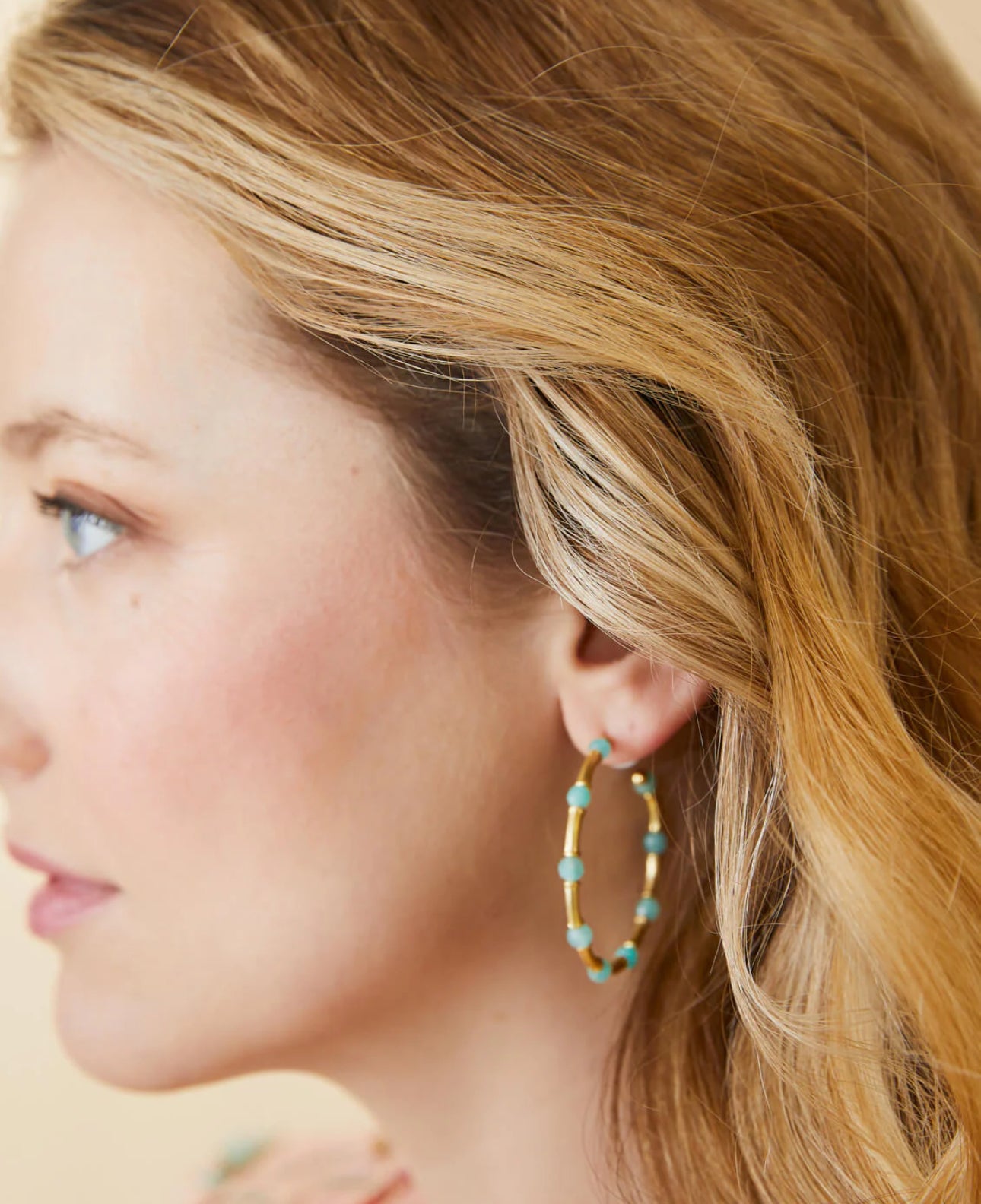 Spartina 449 Calm Waters Hoop Earrings-Amazonite