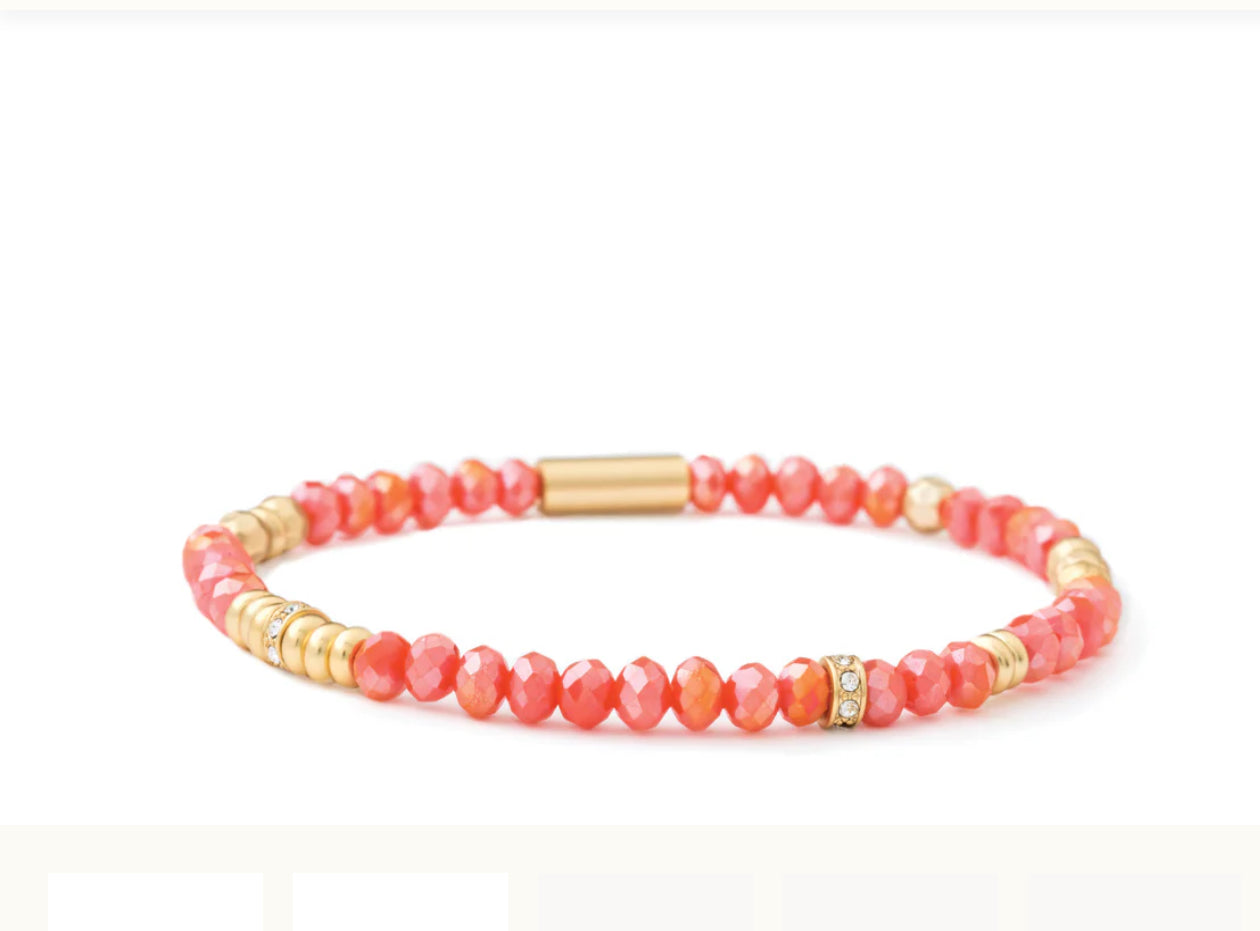 Spartina 449 Stretch Bracelet 4mm-Coral