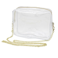 Clear Camera Crossbody with Gold Accents