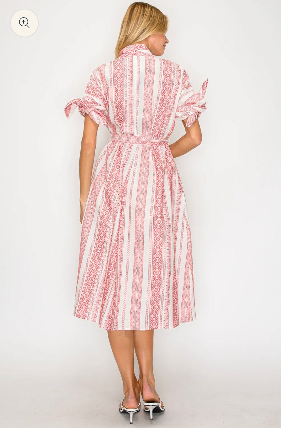 Meet Me in Santorini Shirt Midi Dress-Crimson Weave
