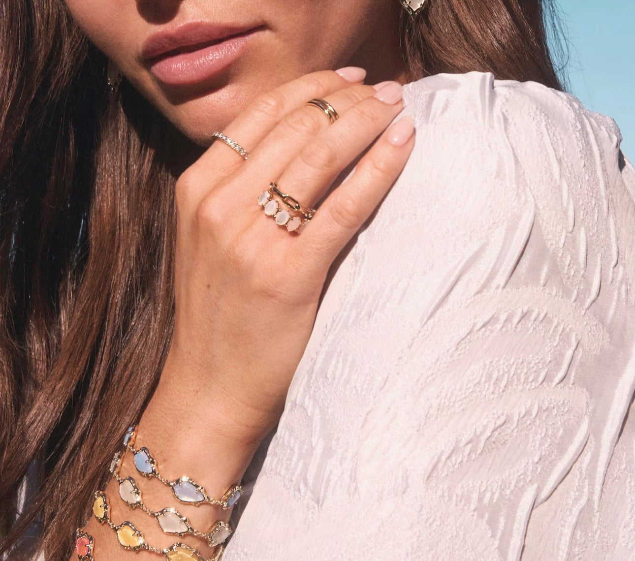 Kendra Scott Adriana Scallop Frame Delicate Chain Bracelet-Gold Natural MOP