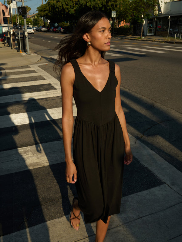 Nation LTD “Celine” Tank Midi Dress - Jet Black