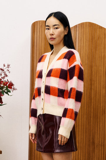 FrNCH Paris "Viola" Cardigan-Rose