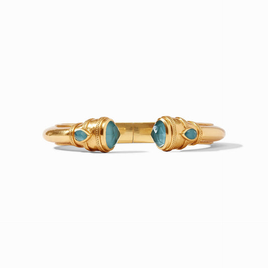 Julie Vos "Cannes" Demi Cuff-Iridescent Peacock Blue