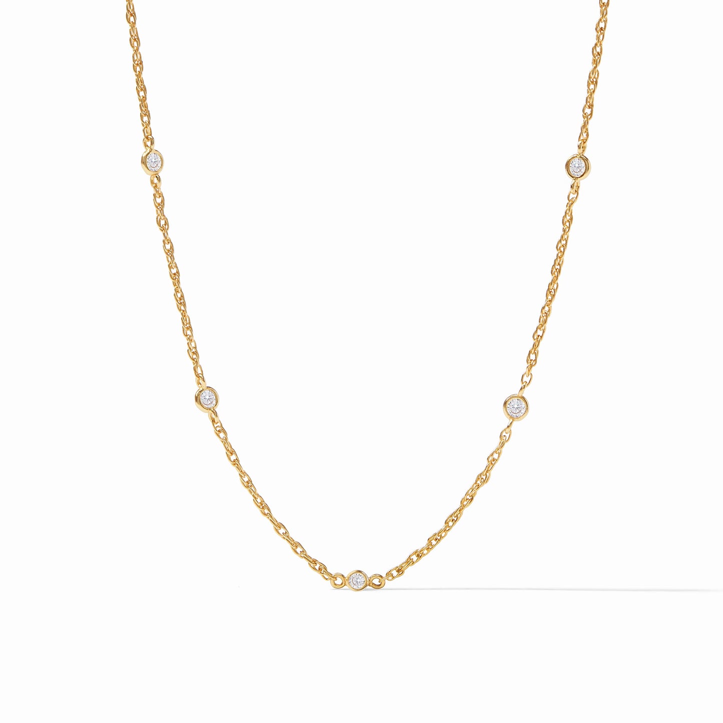 Julie Vos Celeste Delicate Station Necklace Cubic Zirconia OS
