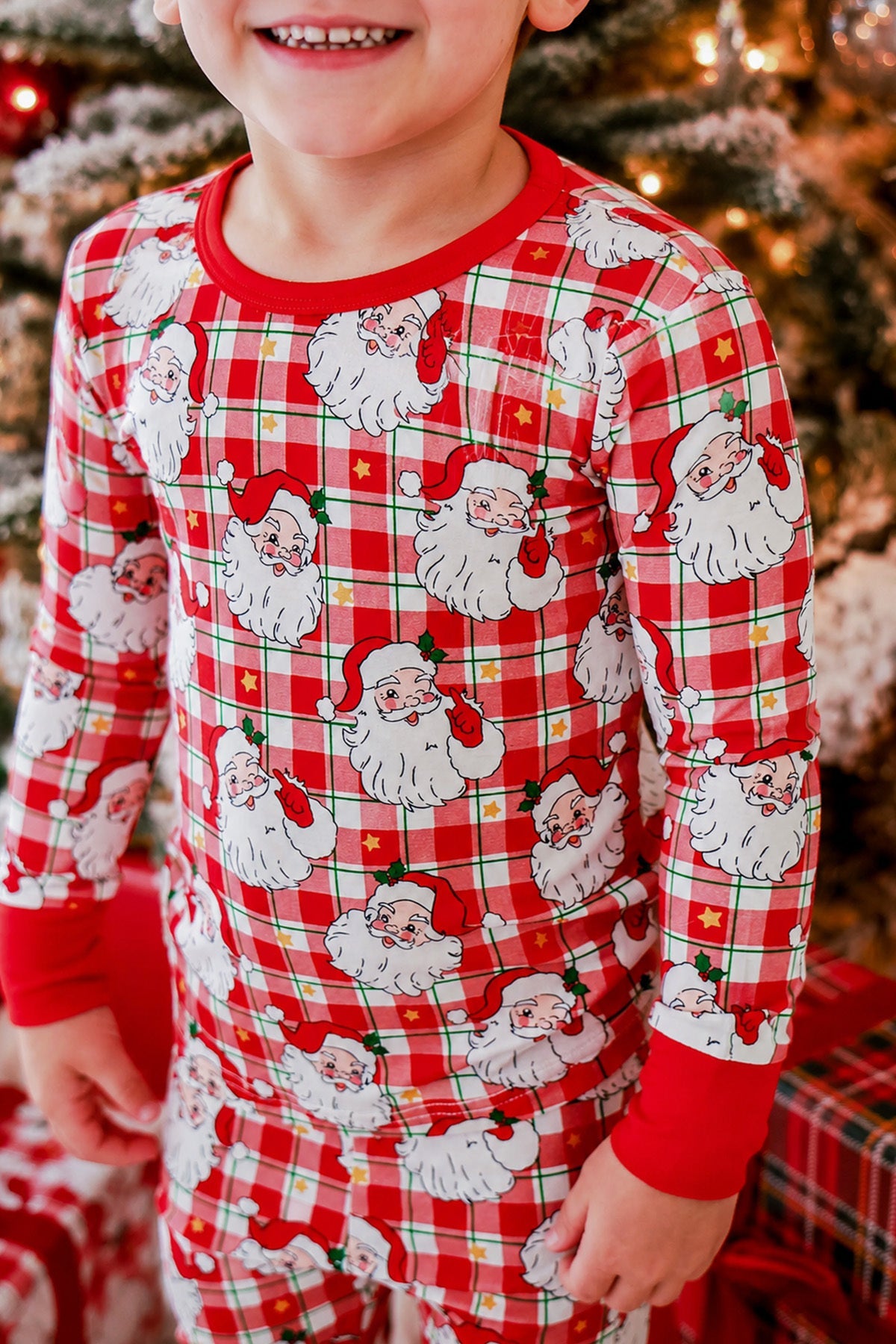 Caden Lane Bamboo Two-Piece Pajama Set-Cozy Claus