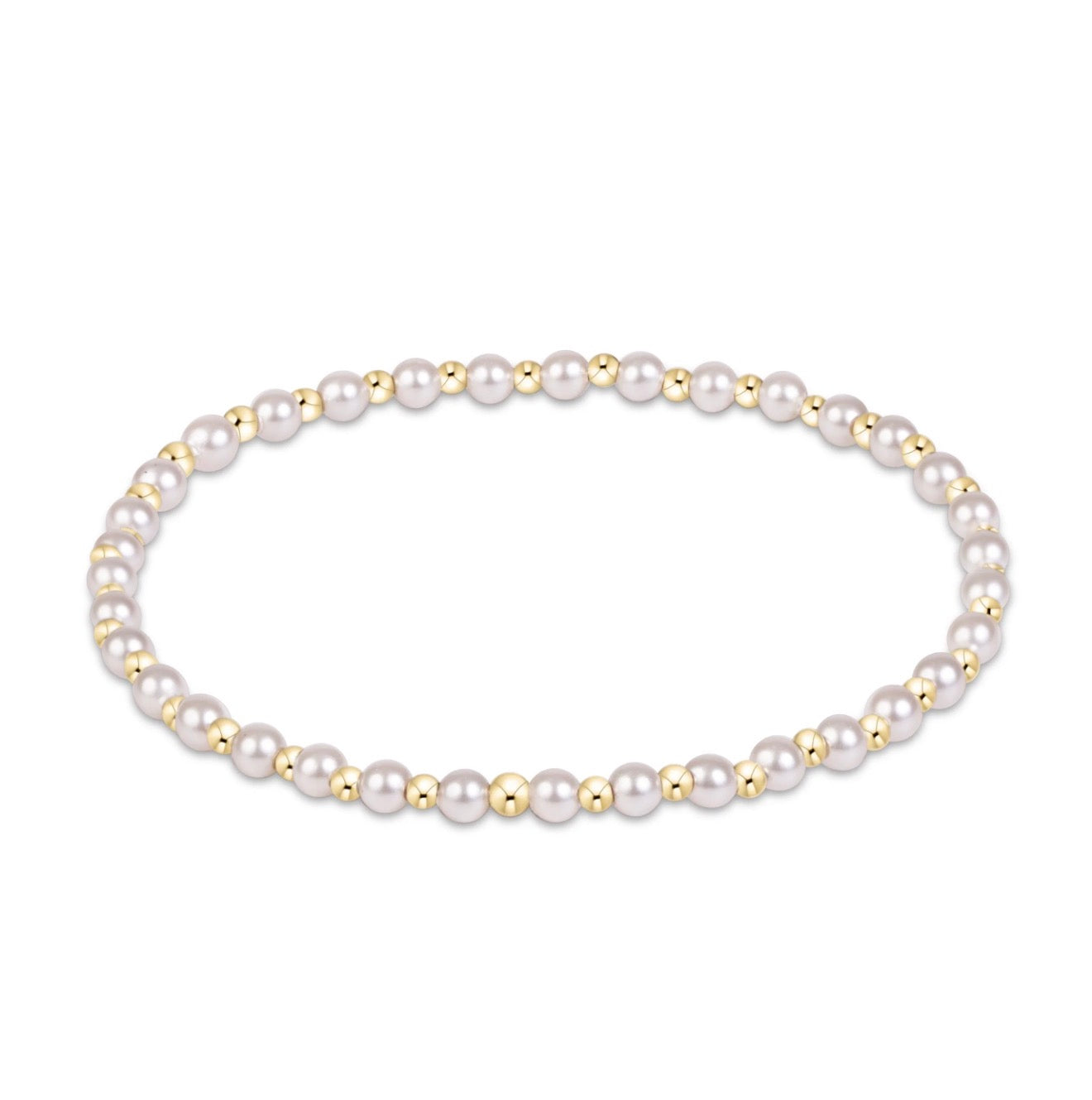 Enewton "Grateful" Pattern 3mm Bead Bracelet-Pearl