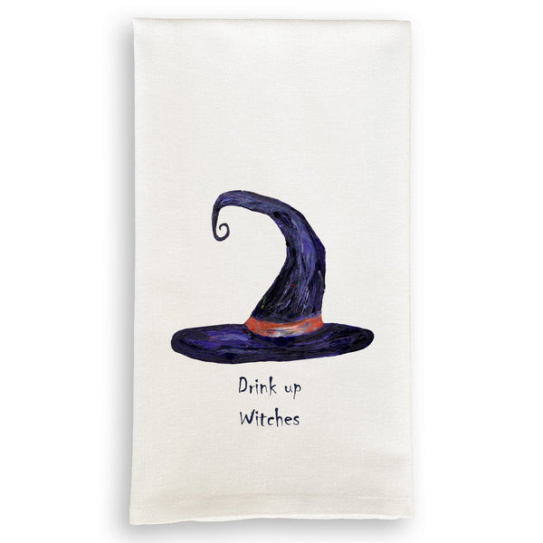 French Graffiti “Drink Up Witches” Tea Towel