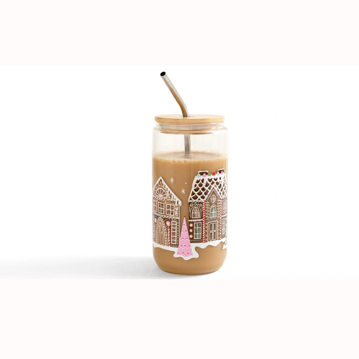 Pippi Post "Gingerbread Village" Christmas Glass Can