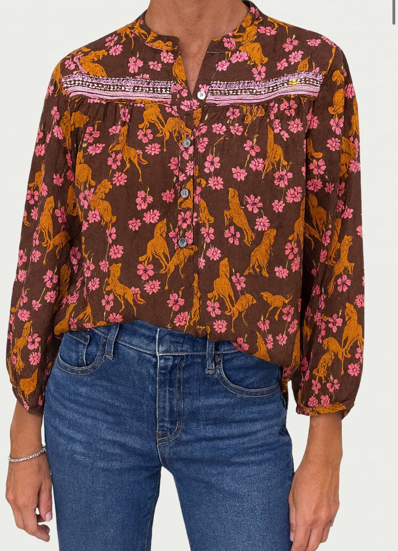 Ivy Jane "Horsing Around" Top-Chocolate