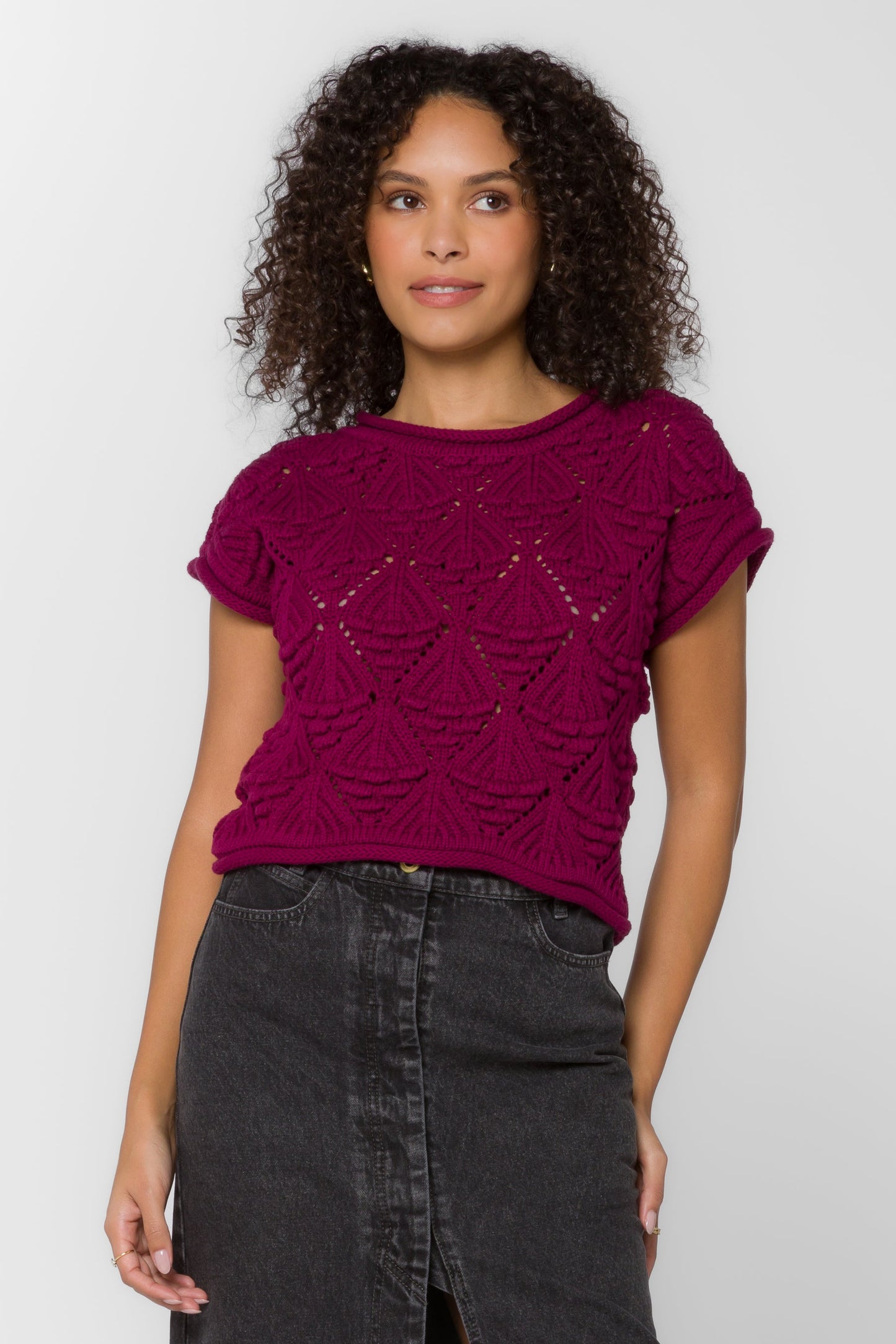 Velvet Heart "Darlita" Short Dolman Sweater-Malbec