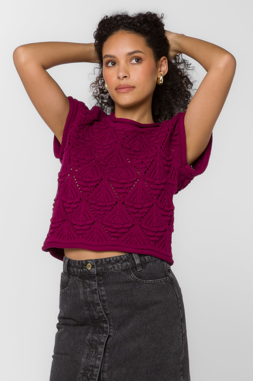 Velvet Heart "Darlita" Short Dolman Sweater-Malbec