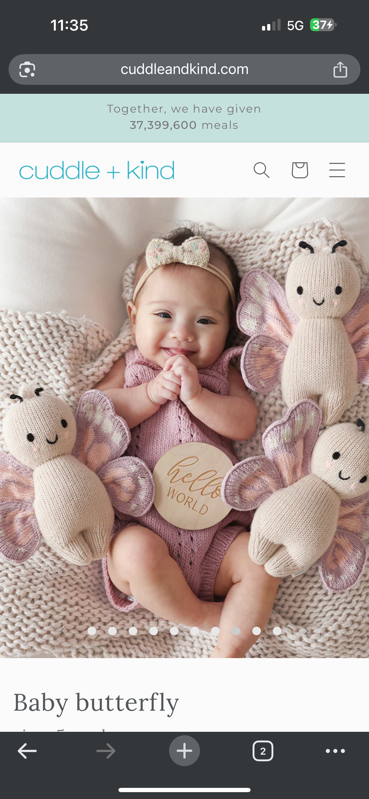 Cuddle + Kind “Baby Butterfly"-Lavender