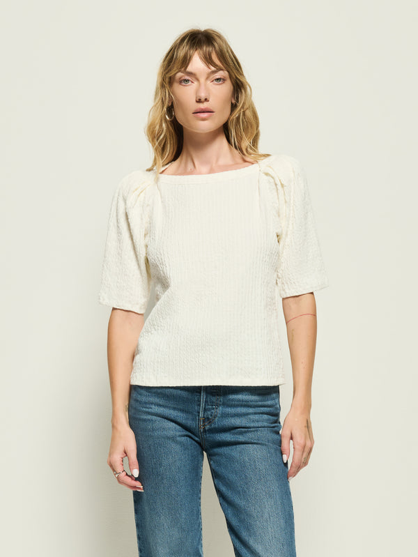 Nation LTD "Deana" Textured Tee-Porcelain