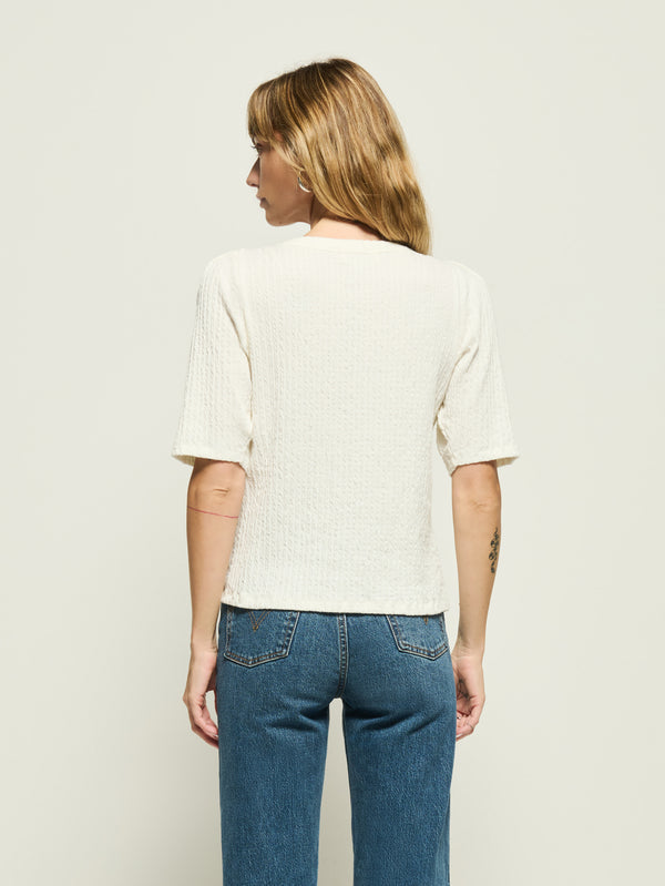 Nation LTD "Deana" Textured Tee-Porcelain