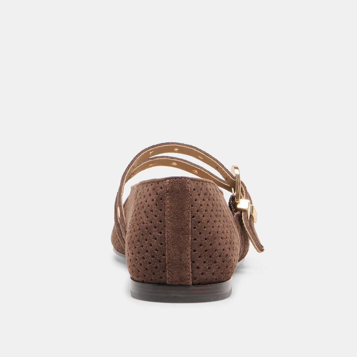 Dolce Vita "Baylee" Grommet Ballet Flats-Dark Brown Perforated Suede