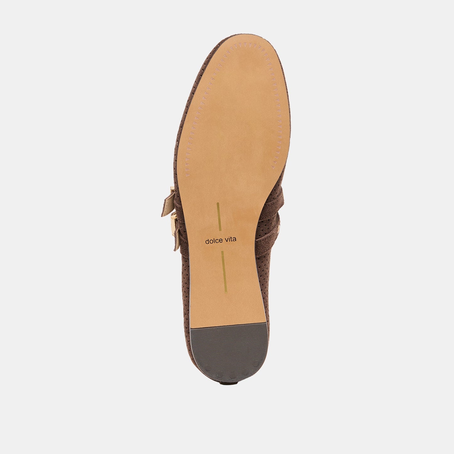 Dolce Vita "Baylee" Grommet Ballet Flats-Dark Brown Perforated Suede