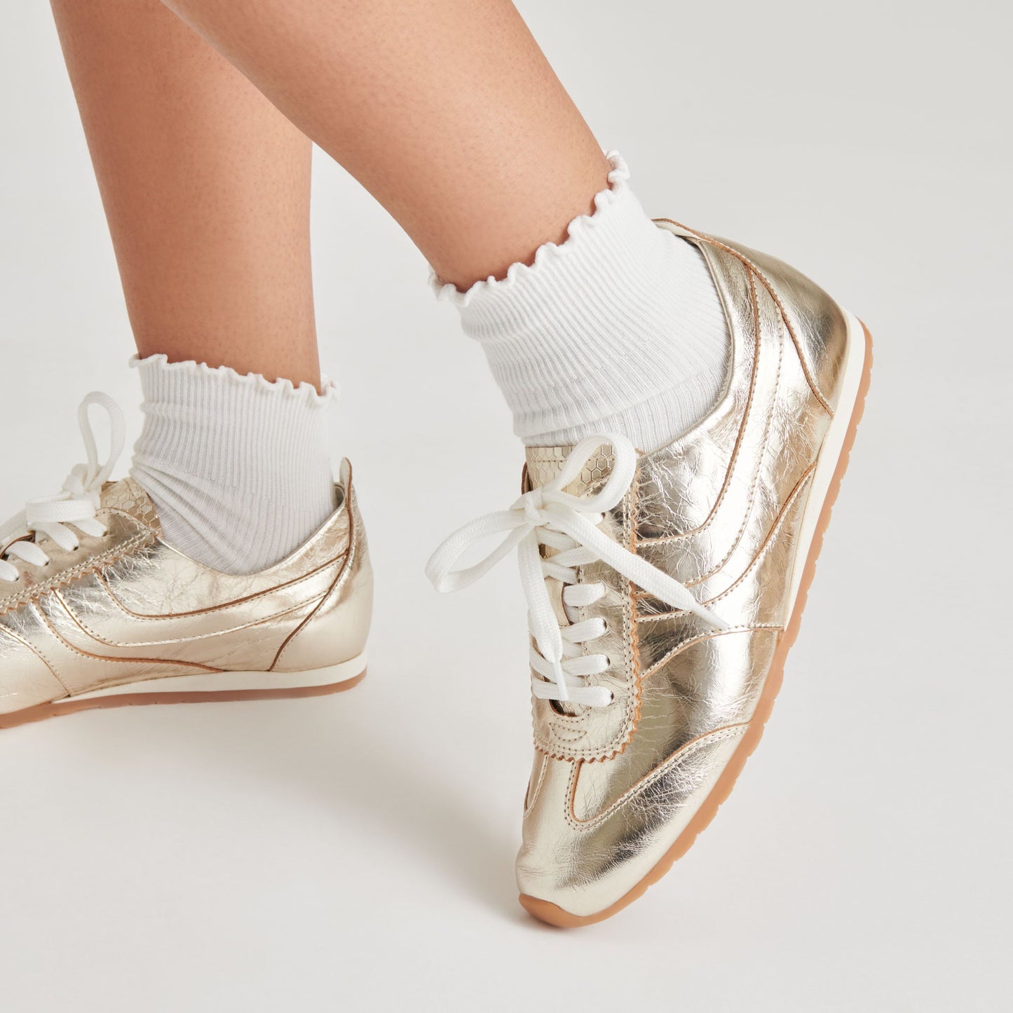 Dolce Vita "Delany" Sneakers -Light Gold Crinkle