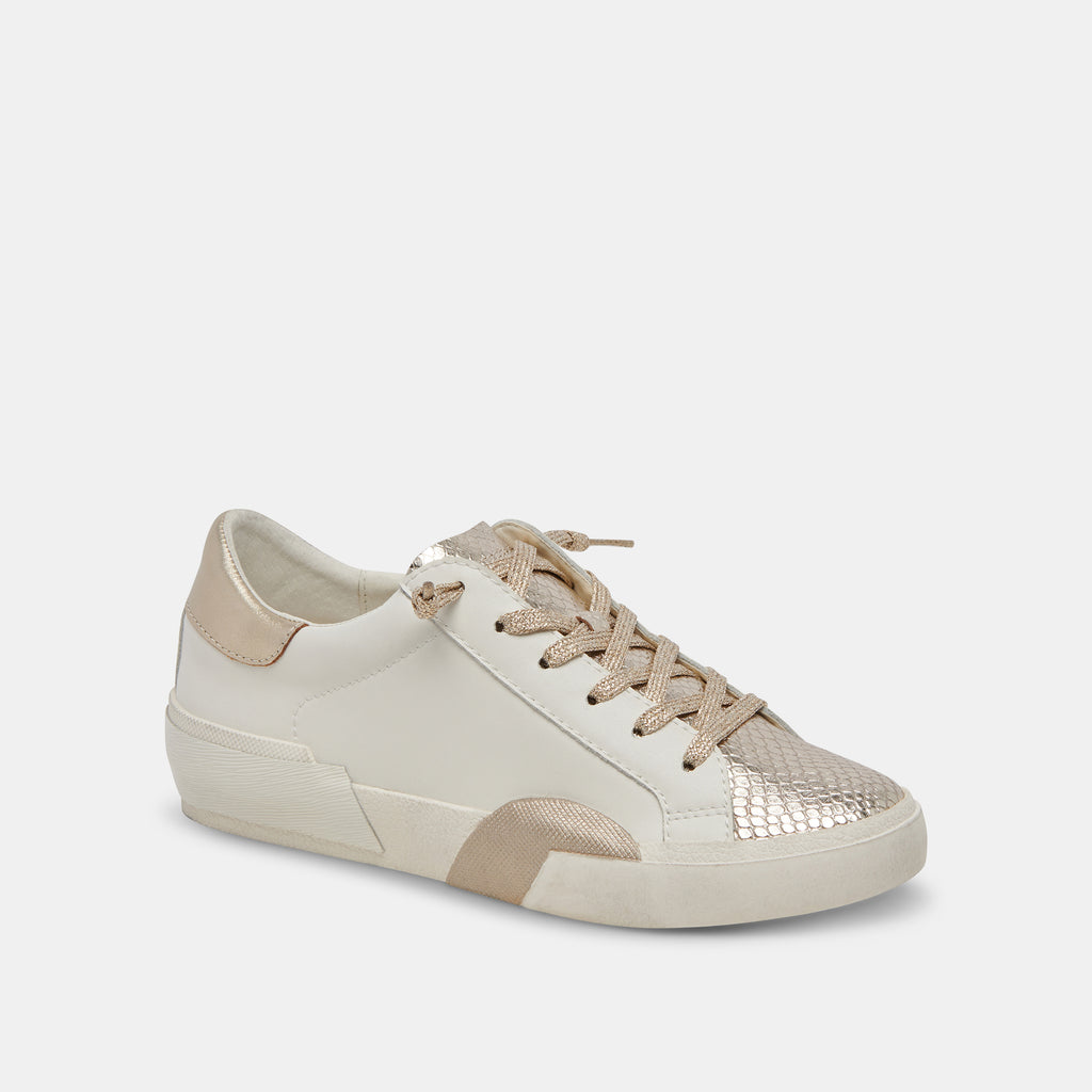 Dolce Vita "Zina" Sneaker-White Gold Leather