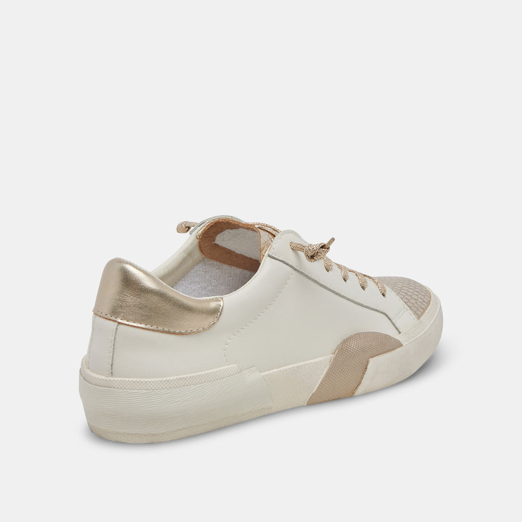 Dolce Vita "Zina" Sneaker-White Gold Leather