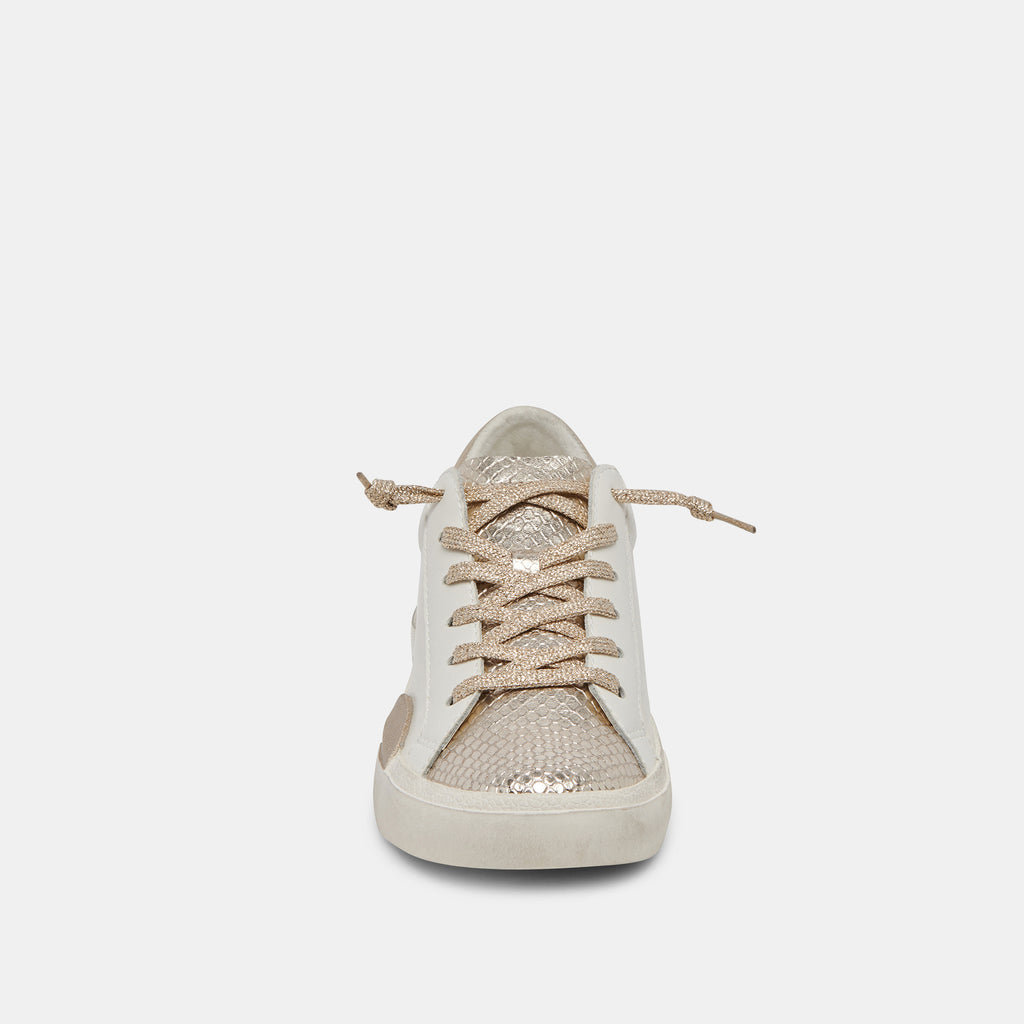 Dolce Vita "Zina" Sneaker-White Gold Leather