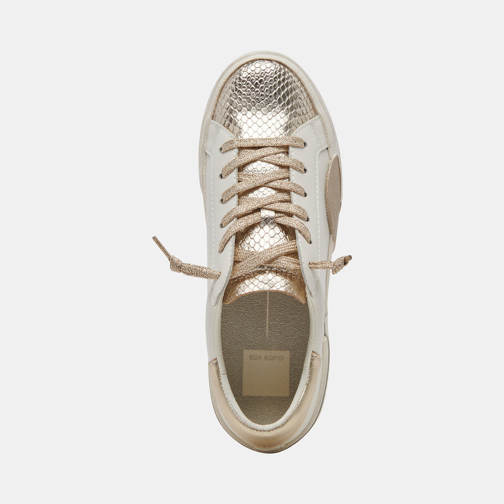 Dolce Vita "Zina" Sneaker-White Gold Leather